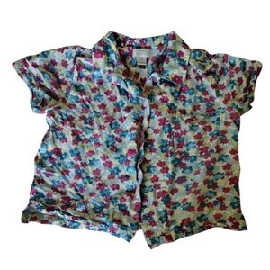 Christopher & Banks Multicolor Floral Kids Button Down Shirt